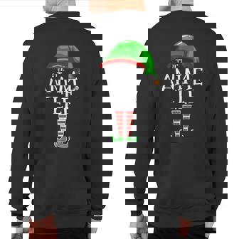 Anime Elf Group Matching Family Christmas Holiday Sweatshirt Back Print - Monsterry