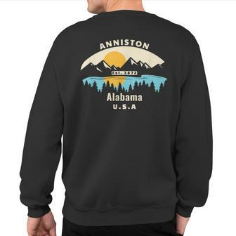 Anniston Alabama Souvenir Mountain Sunset River Sweatshirt Back Print | Mazezy
