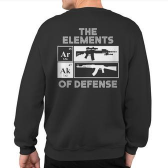 Ar15 Ak47 Elements Of Defense Periodic Table Sweatshirt Back Print | Mazezy