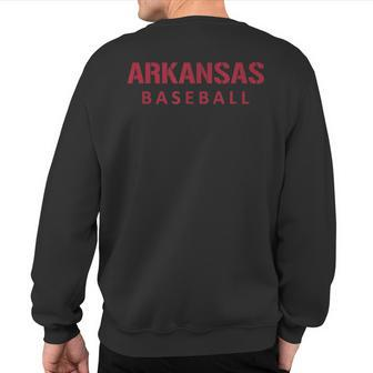 Arkansas Baseball Block And Stencil Font Sweatshirt Back Print | Mazezy