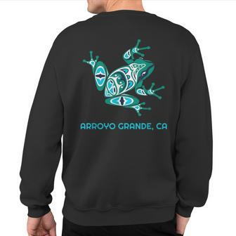 Arroyo Grande Ca Frog Pacific Nw Native American Indian Sweatshirt Back Print | Mazezy
