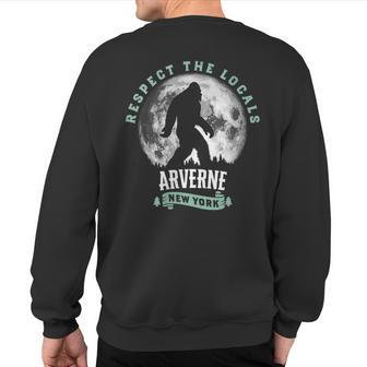 Arverne New York Respect The Locals Bigfoot Night Stroll Sweatshirt Back Print | Mazezy