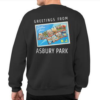 Asbury Park New Jersey Nj Travel Souvenir Postcard Sweatshirt Back Print | Mazezy