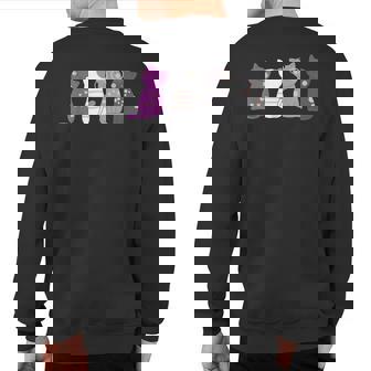 Asexuality Ace Flag Kawaii Cat Lover Equality Asexual Sweatshirt Back Print - Thegiftio