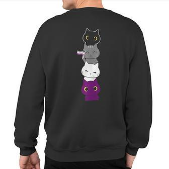 Asexuality Flag Animal Cat Ace Pride Demisexual Asexual Sweatshirt Back Print | Mazezy
