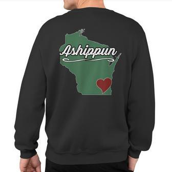 Ashippun Wisconsin Wi Usa City State Souvenir Sweatshirt Back Print | Mazezy