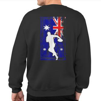 Australian Rules Football Country Flag Silhouette Sweatshirt Back Print | Mazezy