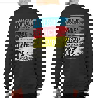 Awesome Since December 1977 Capricorn Sagittarius Birthday Sweatshirt Back Print | Mazezy