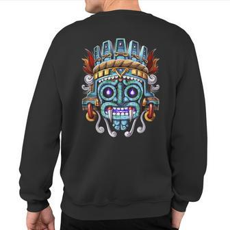 Aztec God Tlaloc Mayan Mythology Deity Mexican Sweatshirt Back Print - Seseable