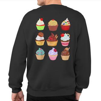 Bakery Cupcake Delicious Sweet Food Sweatshirt Back Print - Thegiftio UK