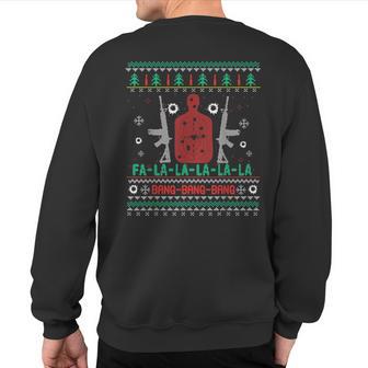 Bang Bang Ar-15 Gun Point Cool Christmas Ugly Sweatshirt Back Print - Thegiftio UK