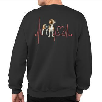 Beagle Harrier Dog Heartbeat Ekg My Dogs Are My Cardio Sweatshirt Back Print | Mazezy