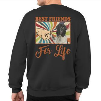 Best Friends For Life Landseer Dog Lover Sweatshirt Back Print | Mazezy