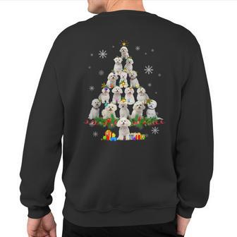Bichon Frise Christmas Tree Lights Dog Xmas Sweatshirt Back Print - Thegiftio UK
