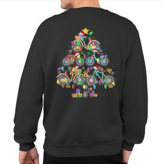 Bicycle Christmas Tree Santa Bicycle Lover Biker Sweatshirt Back Print - Thegiftio UK
