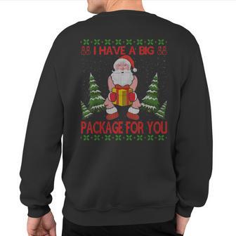 I Have Big Package For You Santa Claus & Huge Box Christmas Sweatshirt Back Print - Thegiftio UK