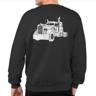 Big Rig 18-Wheeler Truck Driver Sweatshirt Back Print | Mazezy