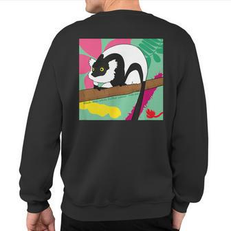 Black-And-White Ruffed Lemur Sweatshirt Back Print | Mazezy