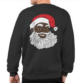 Black Happy Santa Fun African American Santa Sweatshirt Back Print - Seseable