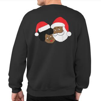 Black Loving Santa Claus And Mrs Claus Ethnic Christmas Sweatshirt Back Print - Thegiftio UK