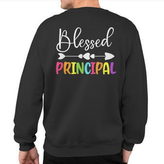 Blessed Principal Back To School Principal Appreciation Sweatshirt Back Print - Thegiftio UK