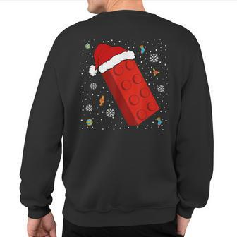 Block Brick Building Santa Xmas Christmas Master Builder Sweatshirt Back Print | Mazezy