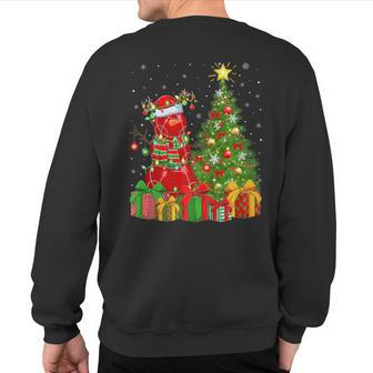 Bocce Ball Snowman Lights Xmas Tree Santa Bocce Christmas Sweatshirt Back Print | Mazezy