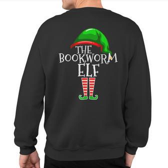 Bookworm Elf Group Matching Family Christmas Reading Sweatshirt Back Print - Thegiftio UK