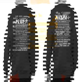 Born In November Sagittarius Birthday Sweatshirt Back Print | Mazezy