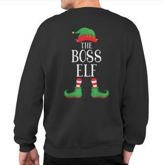 Boss Elf Matching Group Xmas Family Christmas Sweatshirt Back Print - Thegiftio UK