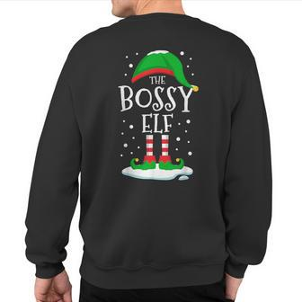The Bossy Elf Christmas Family Matching Xmas Group Sweatshirt Back Print - Seseable