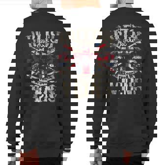 British Blood Runs Through My Veins Flag Of United Kingdom Sweatshirt Back Print - Seseable