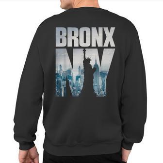 Bronx Nyc New York City Skyline Illustration Graphic Sweatshirt Back Print - Thegiftio UK