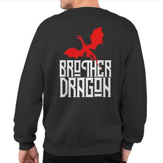 Brother Dragon Red Matching Family Tribe Sweatshirt Back Print - Thegiftio UK