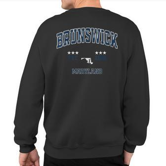 Brunswick Maryland Md Vintage Athletic Navy Sports Souvenir Sweatshirt Back Print | Mazezy