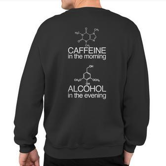 Caffeine Molecule & Alcohol Molecule T Sweatshirt Back Print - Seseable