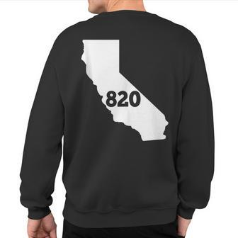 California 820 Area Code Sweatshirt Back Print | Mazezy