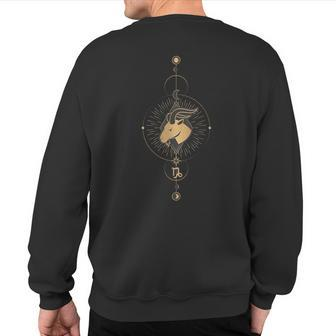 Capricorn Zodiac Symbol Cosmic Cool Astrology Lover Sweatshirt Back Print | Mazezy DE