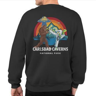 Carlsbad Caverns National Park Bigfoot Alien Vintage Ufo Sweatshirt Back Print | Mazezy