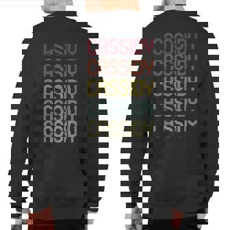 Cassidy Retro Wordmark Pattern Vintage Personalized 70S Sweatshirt Back Print | Mazezy