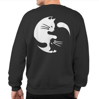 Cat Yin Yang Peace Loving Interconnected Idea Sweatshirt Back Print - Thegiftio UK