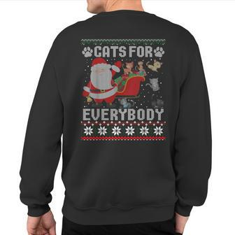Cats For Everybody Christmas Cute Cat Lover Ugly Sweater Sweatshirt Back Print - Thegiftio UK