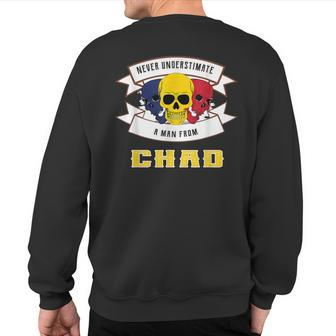Chad Never Underestimate Sweatshirt Back Print - Thegiftio UK