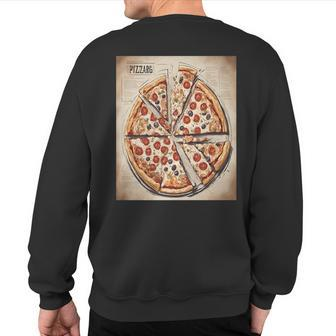 Characteristic New York-Style Pizza Slice Sweatshirt Back Print | Mazezy