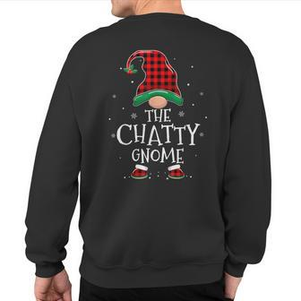 The Chatty Gnome Xmas Family Matching Plaid Christmas Gnomes Sweatshirt Back Print - Seseable