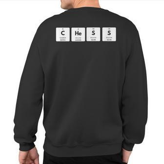 Chess Pieces Periodic Table Elements Chess Coach Sweatshirt Back Print | Mazezy