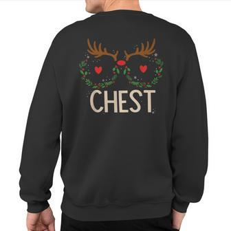 Chest Nuts Christmas Matching Couple Chestnuts Sweatshirt Back Print - Seseable