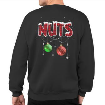 Chest Nuts Christmas Red Plaid Matching Couple Chestnuts Sweatshirt Back Print | Mazezy