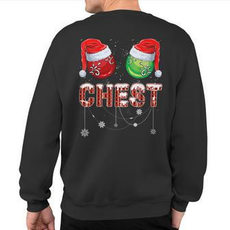 Chestnuts Matching Family Chest Nuts Christmas Couples Sweatshirt Back Print | Mazezy
