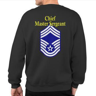 Chief Master Sergeant Air Force Rank Insignia Sweatshirt Back Print | Mazezy